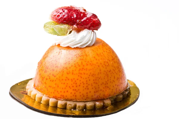 グルメ オレンジのムース クリーム ケーキ デザート ストック写真