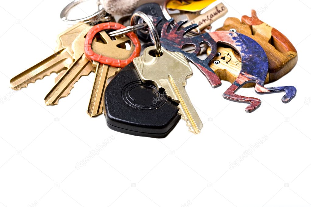 Home and office keys on key chain