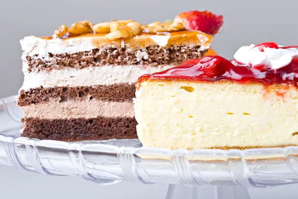 Köstliche Gourmet-Käsekuchen Desserts — Stockfoto