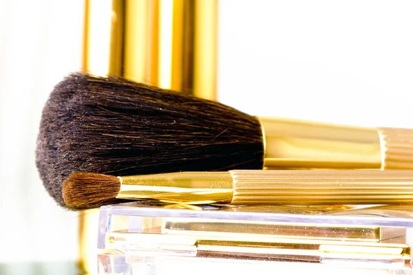 Makeup brush accessories close up Stock Picture