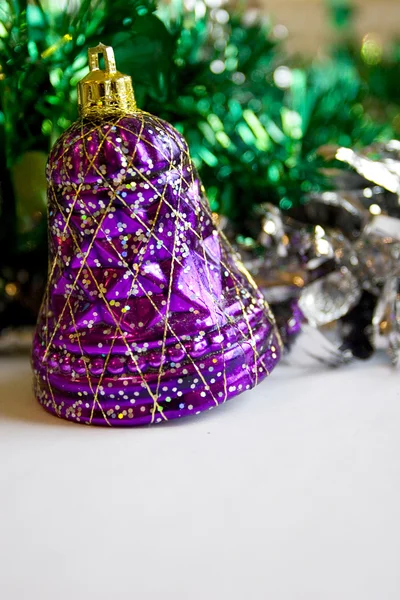 The purple bell Christmas ornament — Stock Photo, Image