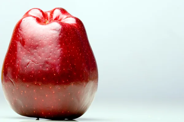 Röda läckra färska äpple på vänster si — Stockfoto