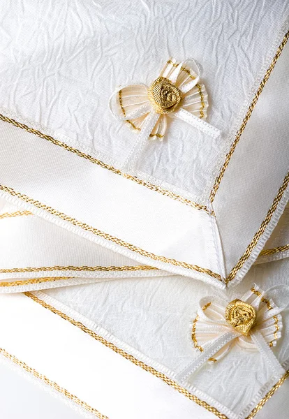 美しい布ナプキン テーブル装飾 ストック画像