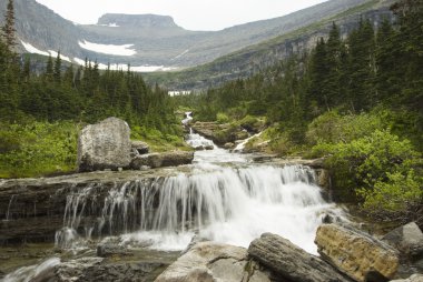 Waterfalls in Glacier clipart