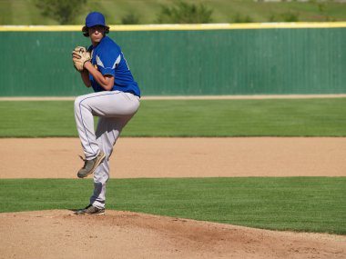 High school baseball pitcher clipart