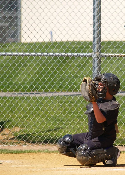 Baseball catcher a ump — Stock fotografie
