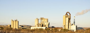 Cement factories panorama clipart