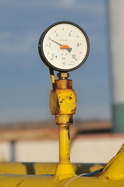 Manômetro, pressão, óleo, gás, teste , — Fotografia de Stock