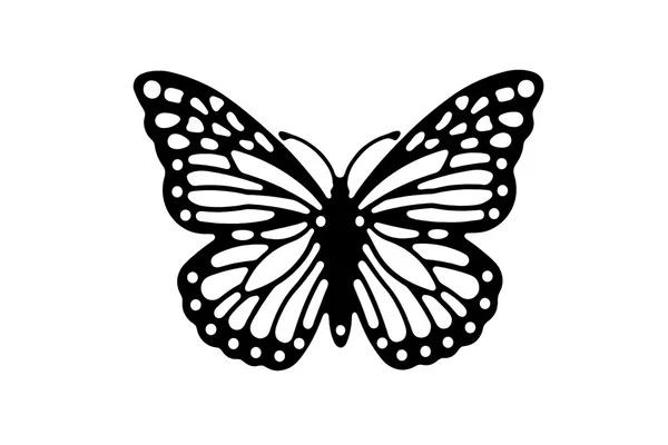 Silueta de mariposa Imágenes de stock libres de derechos