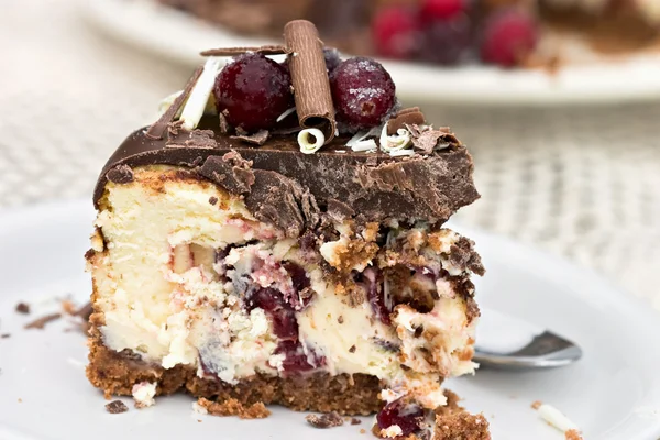 Tranbär choklad cheesecake — Stockfoto