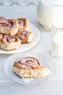 Cinnamon Rolls and Milk clipart