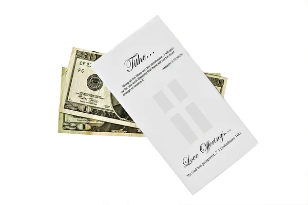 Tithe Envelop and Cash — Stock Photo, Image