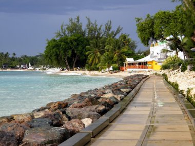 Boardwalk on the seaside clipart