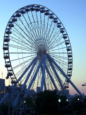 Amusement park and ferris wheel clipart