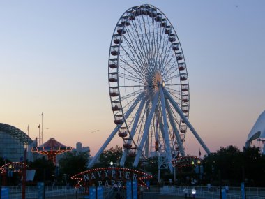 Navy Pier park and ferris wheel clipart