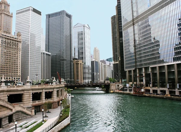 Chicago river centrum — Stockfoto