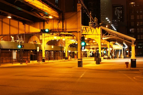 Chicago "the loop" at night — Stock Photo, Image