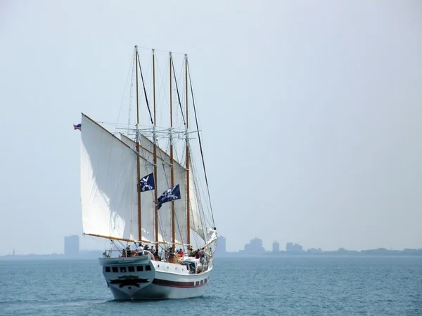 stock image Pirate ship on water