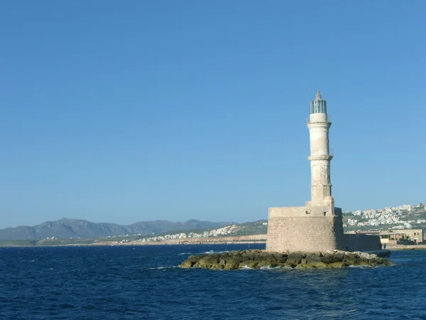 Исторический маяк в Ханье, Греция — стоковое фото