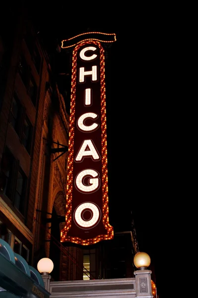 Sinal famoso do teatro de Chicago Fotografia De Stock