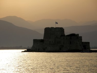 gün batımında Nafplio kale