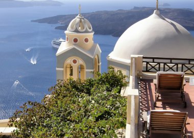 Church domes in Greece clipart