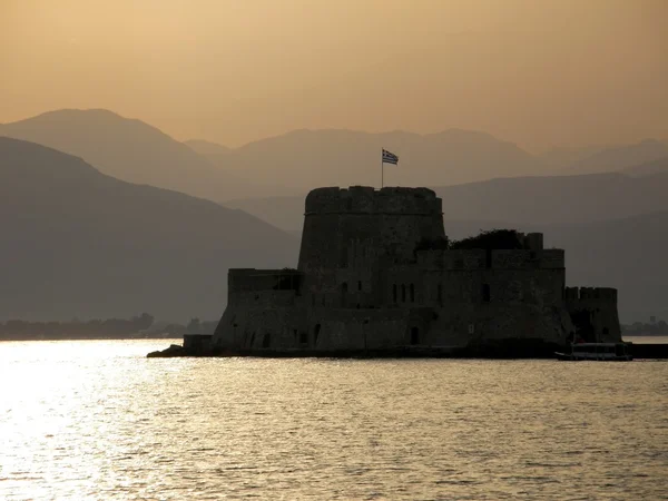 Nafplio fortress at sunset — Stock Photo, Image
