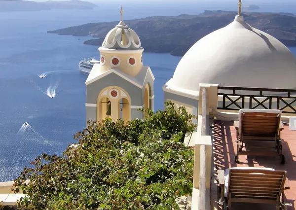 Cúpulas da Igreja na Grécia Imagem De Stock