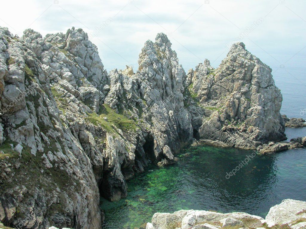 Scenic ocean and rocks landscape
