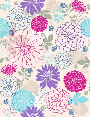 Flowers Seamless Repeat Pattern clipart