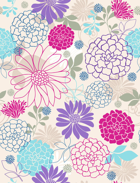 Flowers Seamless Repeat Pattern