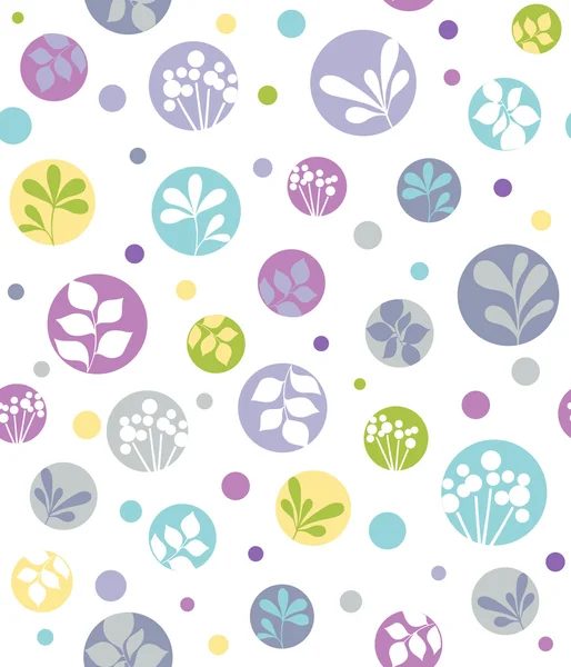 Seamless Repeat Pattern Foliage Leaves and Dots Vector — Stock Vector