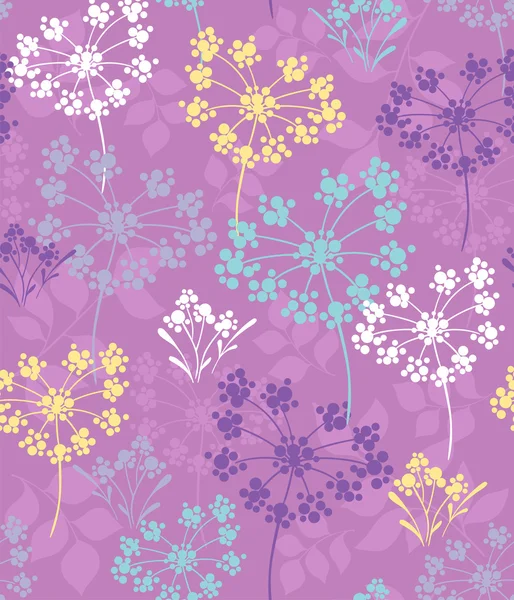 タンポポのシームレスな繰り返しパターンの花のベクトル — ストックベクタ