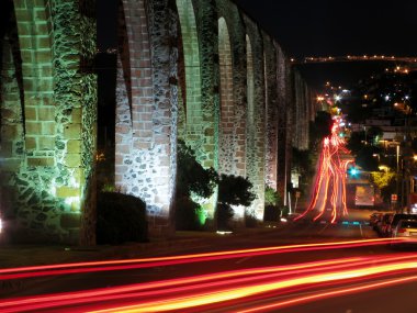 Los Arcos Aqueduct in Queretaro, Mexico. clipart