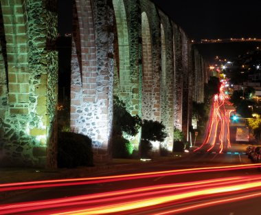 Los Arcos Aqueduct in Queretaro, Mexico. clipart