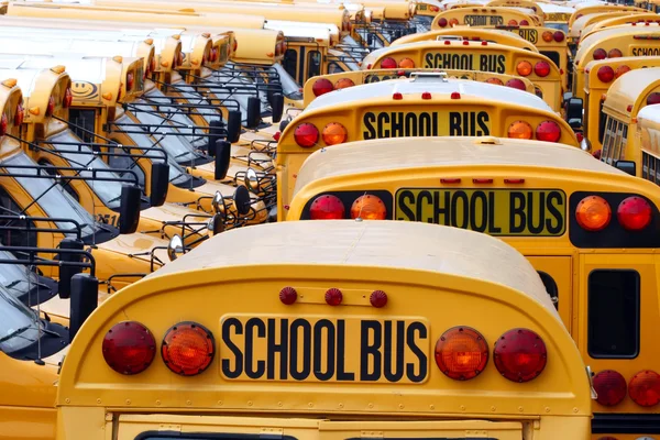 Escola Bus Yard — Fotografia de Stock
