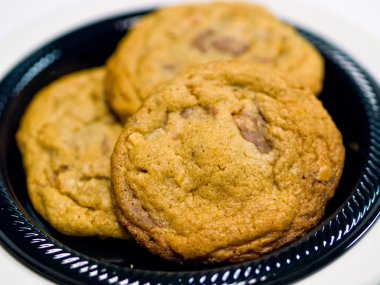 Home Baked Toffee Cookies on a Plate clipart