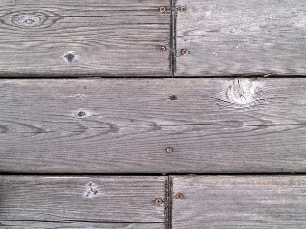 Wood Deck with Wood Grain and Screws — Stock Photo, Image