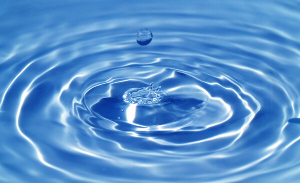 Macro of a water droplet and ripples