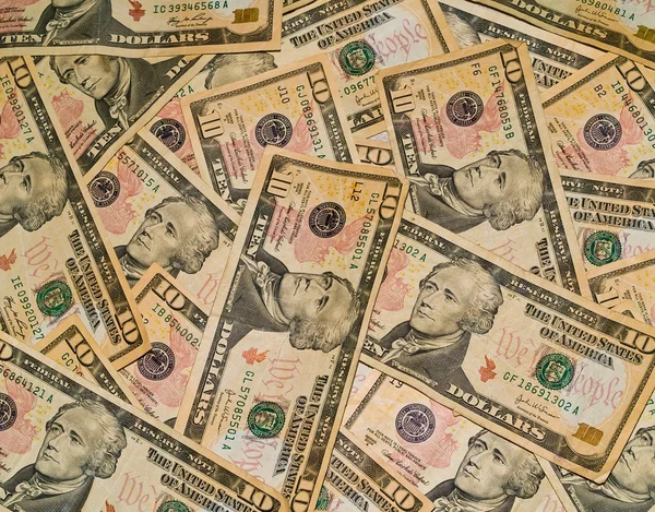 米国の 10 ドル札の背景 — ストック写真