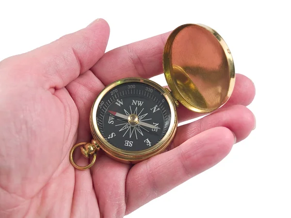 Hand Holding Compass — Stock Photo, Image