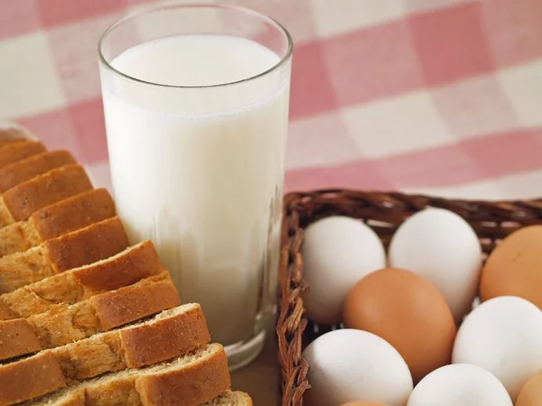 stock image Milk, Eggs, and Bread The Breakfast Staples