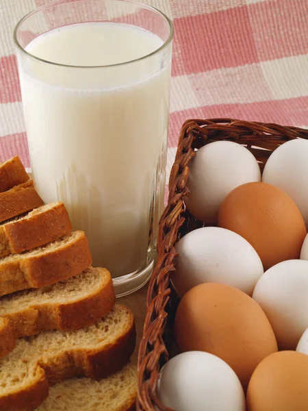 stock image Milk, Eggs, and Bread The Breakfast Staples