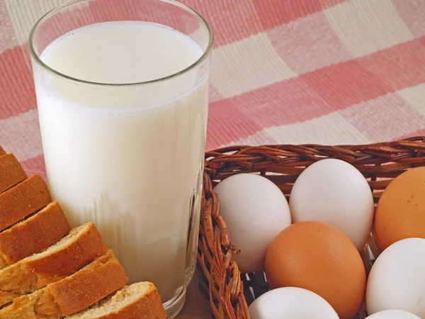 stock image Milk, Eggs, and Bread The Breakfast Staples