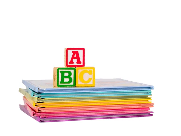 ABC Blocks on Children's Books — Stock Photo, Image