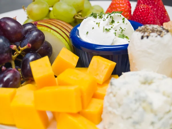 stock image Cheese and Fruit Arranged on a Plate