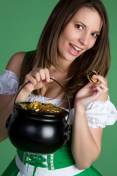 Pot van goud vrouw — Stockfoto