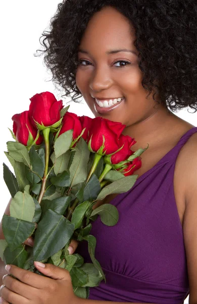 Жінка тримає троянд — стокове фото