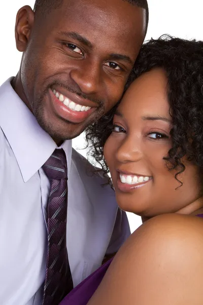Sorrindo casal preto — Fotografia de Stock