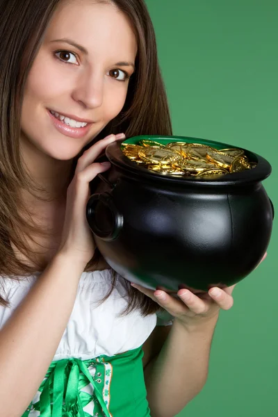 Pot of Gold Woman — Stock Photo, Image